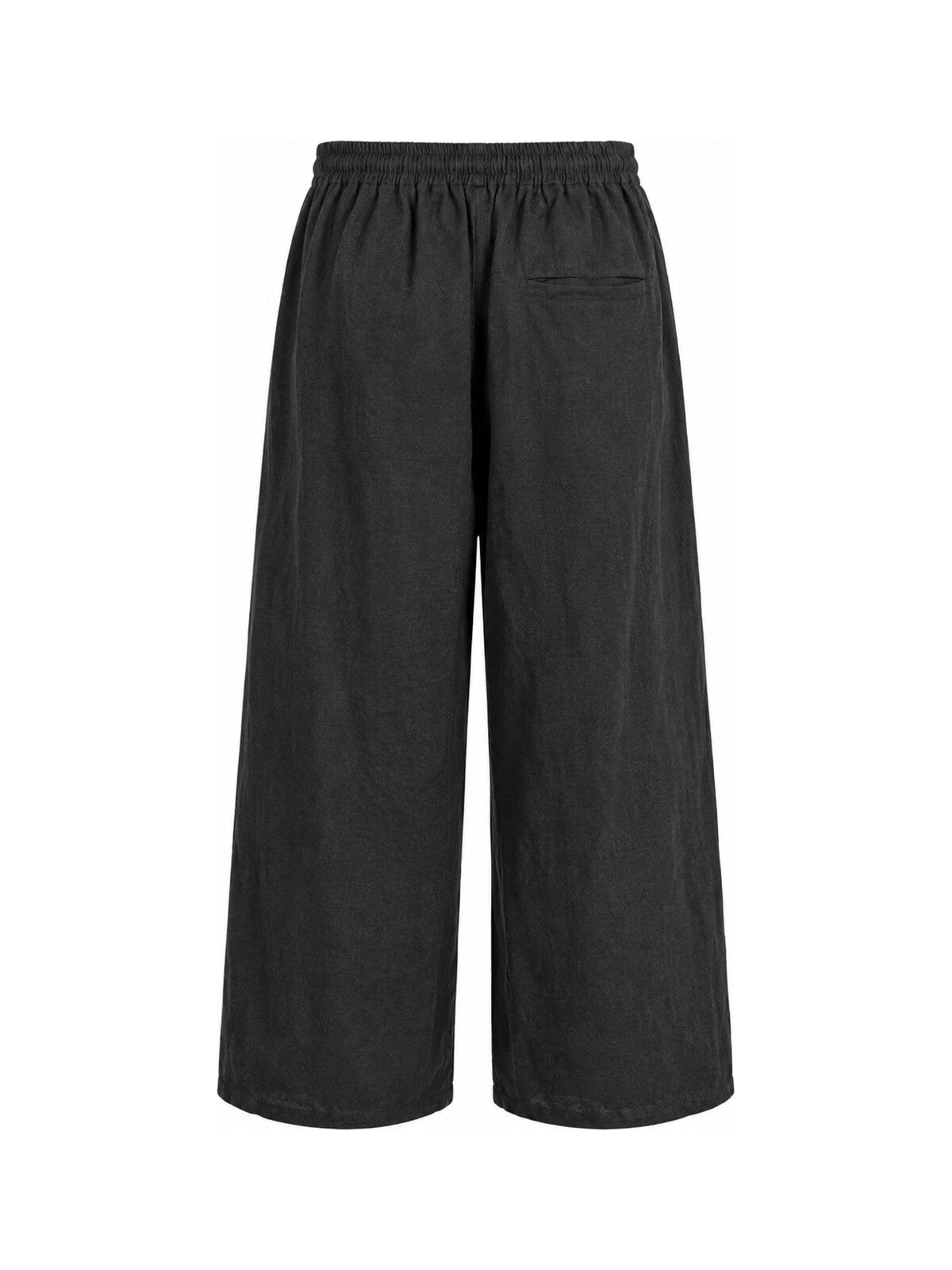 Wide-Leg Linen Trouser · Black, back