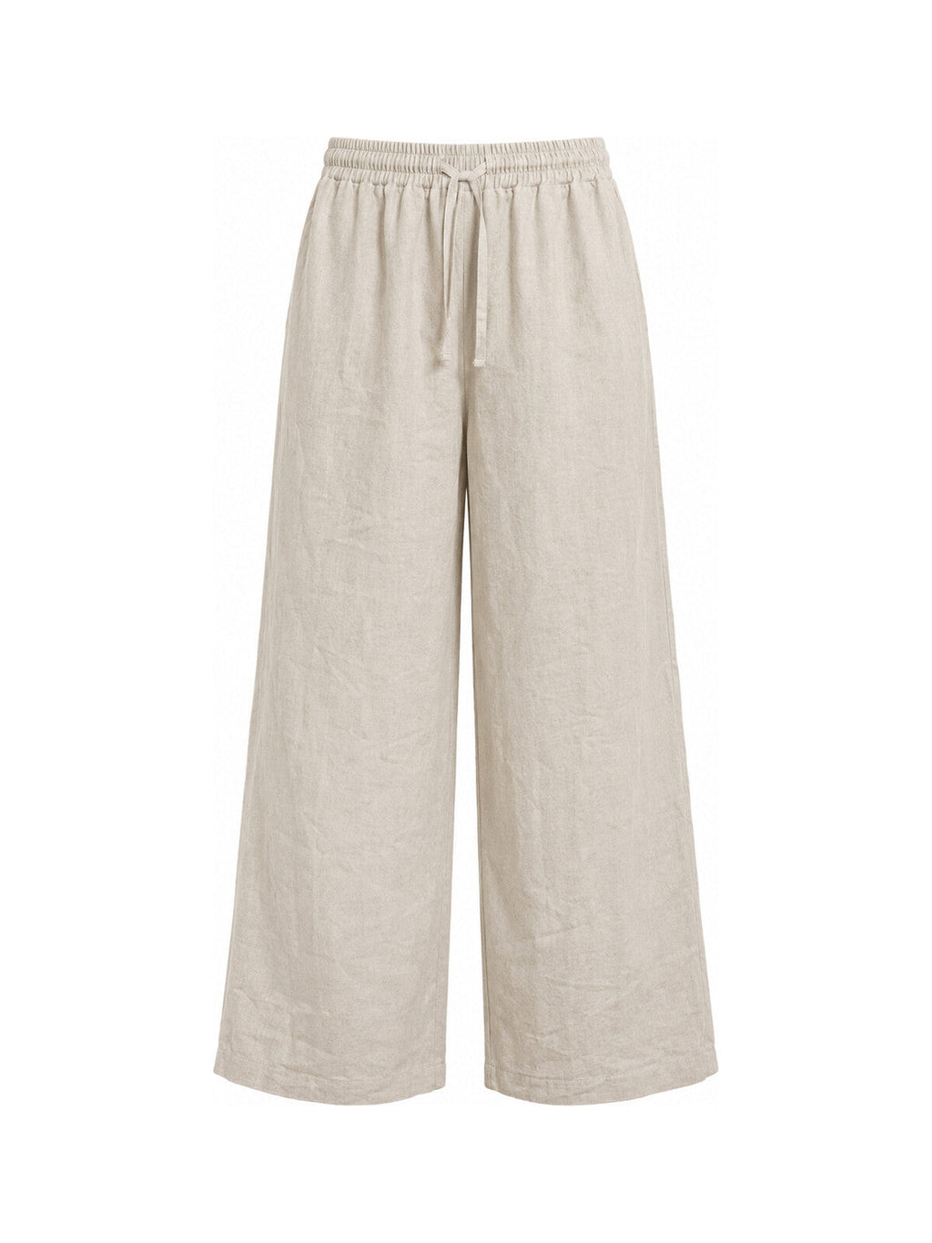 Wide-Leg Linen Trouser · Beige, front