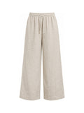 Wide-Leg Linen Trouser · Beige, front