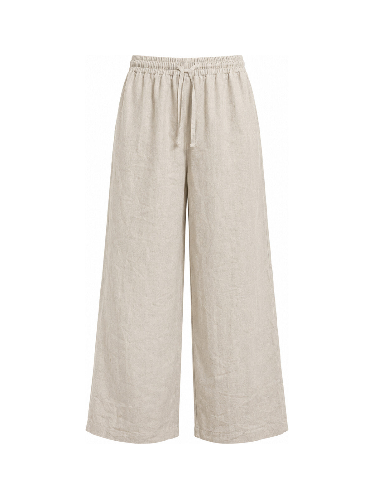 Wide-Leg Linen Trouser · Beige, front